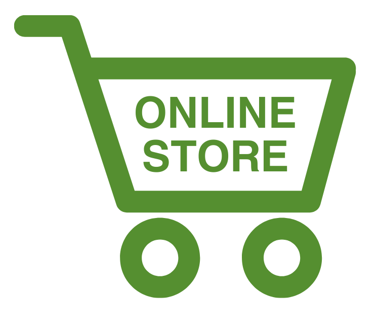 Online Store Logo  green shopping cart