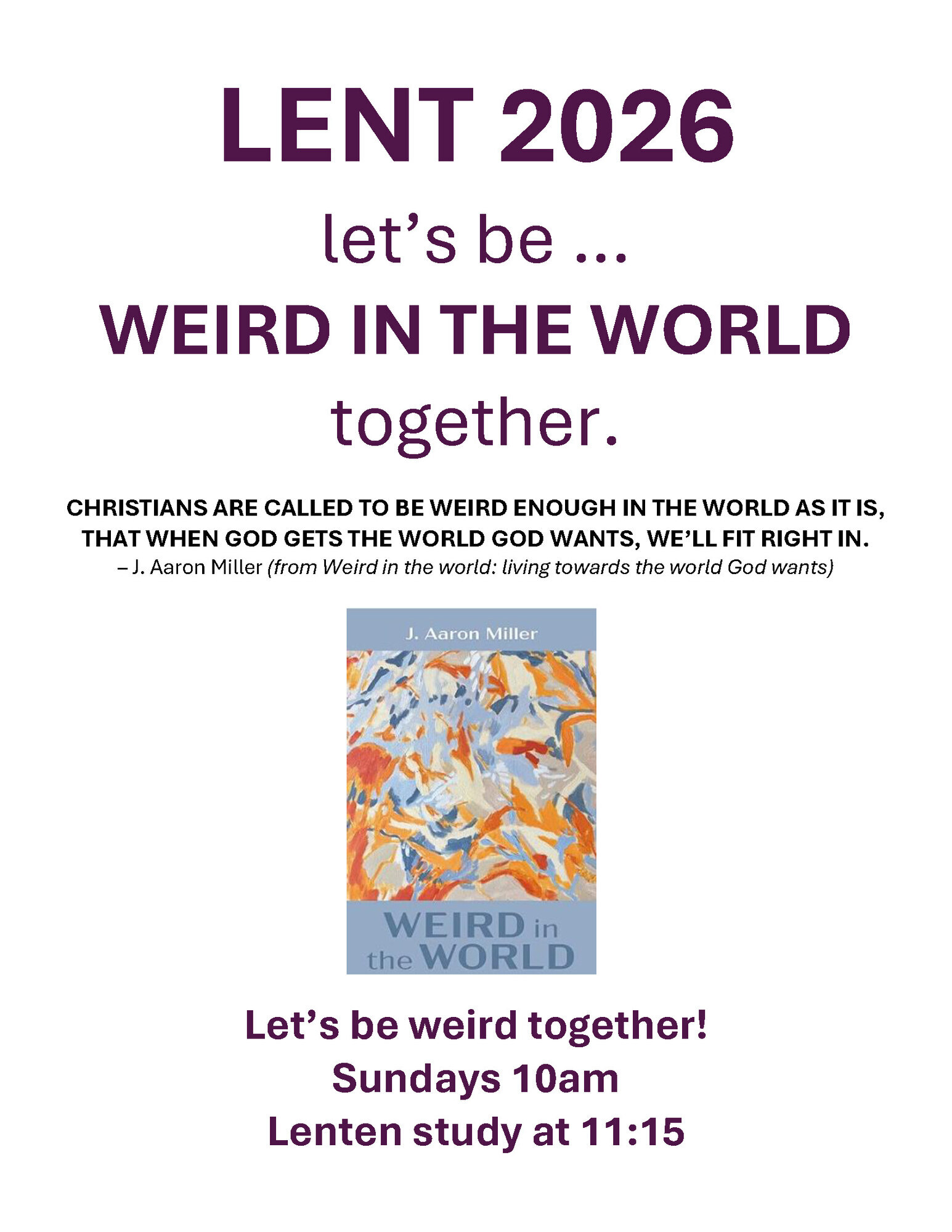 Lenten Book Study - Aaron Painting